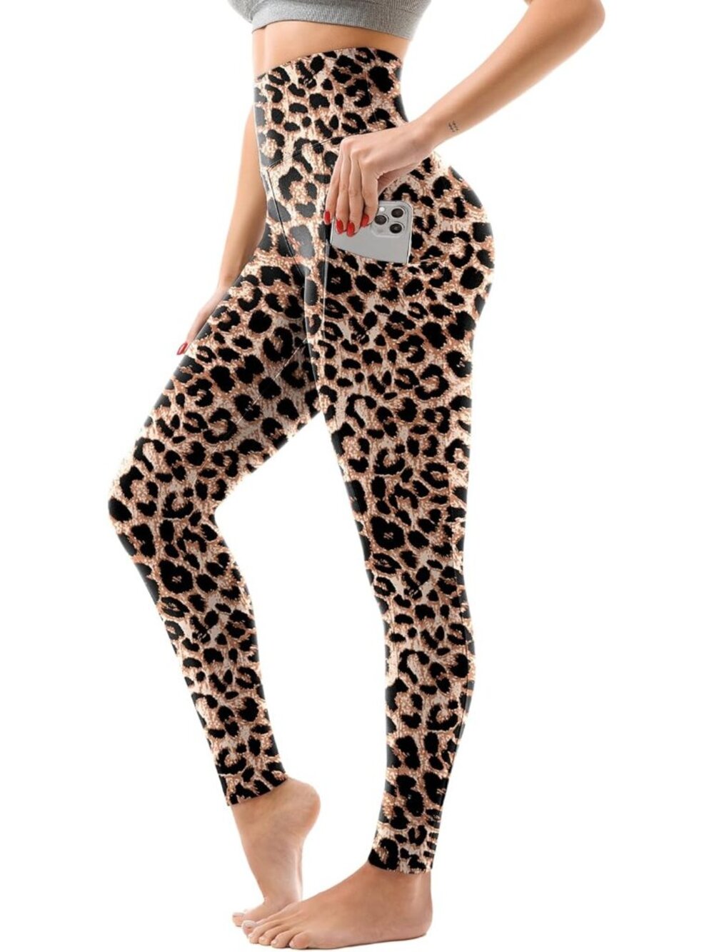 Women's Leopard Full Length Buttery Soft Stretchy Pull On High Waisted Leggings